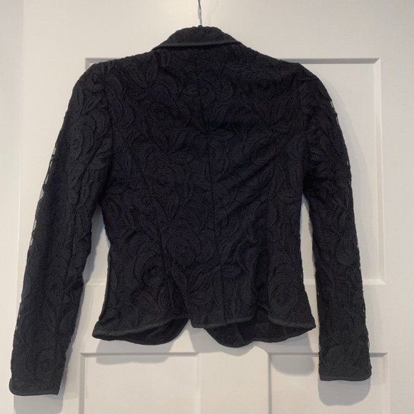 SOLD- NWOT INC Petite XS Black Lack Button Blazer - Picture 3 of 8